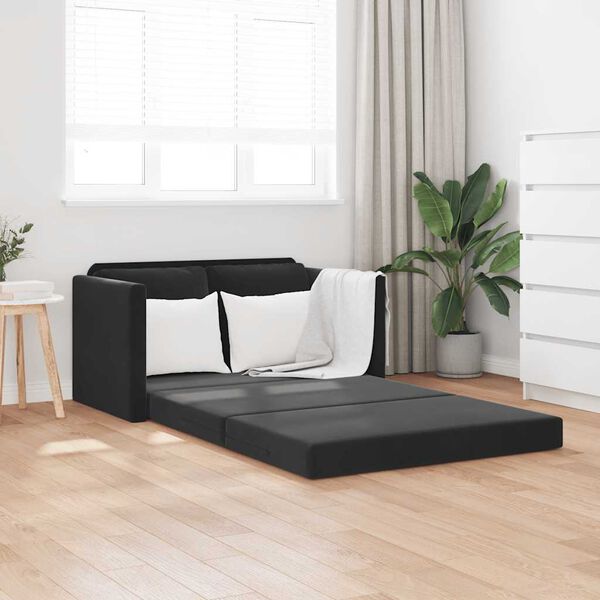 vidaXL Bodensofa mit Schlaffunktion Schwarz 122x204x55 cm Samt