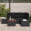 vidaXL Garten-Sofa-Set 5 pcs Schwarz