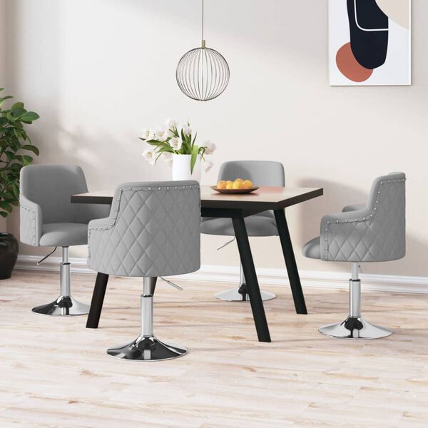 vidaXL Esszimmerst&uuml;hle 4 Stk. Hellgrau Stoff