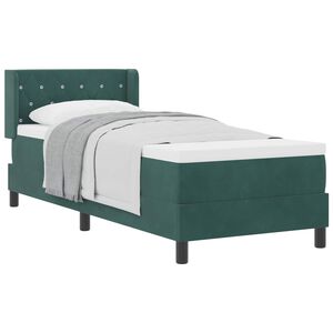 vidaXL Boxspringbett mit Kopfteil Dunkelgr&uuml;n 200 x 80 cm Samt