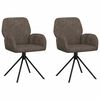 vidaXL Drehstuhl Esszimmer 2 pcs Kunstwildleder Dunkelgrau
