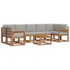 vidaXL Outdoor-Sofagarnitur mit Kissen 8 pcs Nat&uuml;rlich und Hellgrau