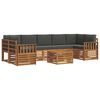 vidaXL Outdoor-Sofagarnitur mit Kissen 8 pcs Natur und Anthrazit