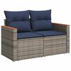 vidaXL 6-tlg. Garten-Sofagarnitur mit Kissen Grau Poly Rattan
