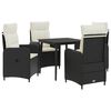 vidaXL Sofa-Tischset 5 stk. Schwarz und Cremewei&szlig;