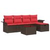 vidaXL Gartensofa-set 6 stk. Poly Rattan