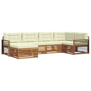 vidaXL Outdoor-Sofagarnitur 6 stk. Natur und Creme