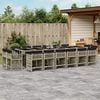 vidaXL 17-tlg. Garten-Essgruppe mit Kissen Hellgrau Poly Rattan