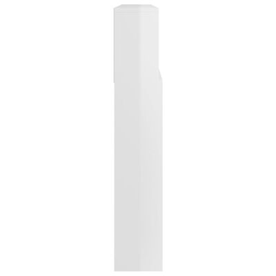 vidaXL Kopfteil mit Ablagen Hochglanz-Weiß 220x19x103,5 cm