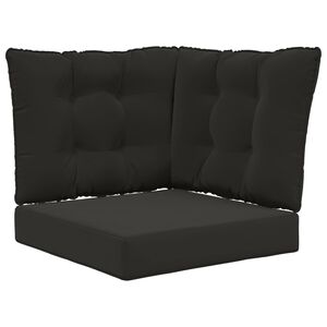 vidaXL Sofakissen f&uuml;r drau&szlig;en 3 pcs Schwarz Polyester