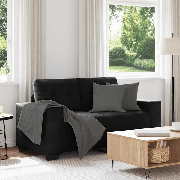 vidaXL Zweisitzer-Sofa Schwarz 120 cm Samt