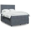 vidaXL Boxspringbett mit Matratze Dunkelgrau 140x190 cm Samt