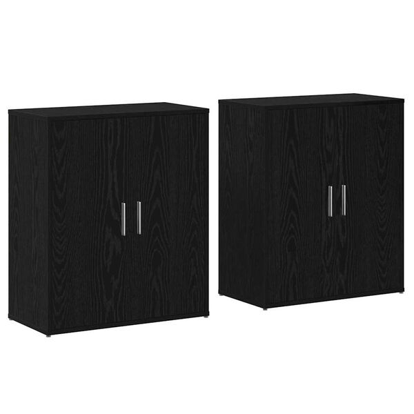 vidaXL Sideboard 2 pcs Schwarz Eichen-Optik 60 x 31 x 70 cm