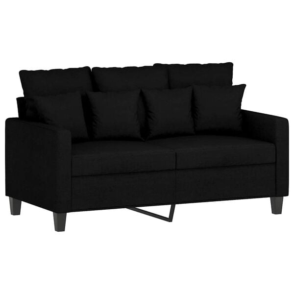 vidaXL 2-Sitzer-Sofa Schwarz 120 cm Stoff