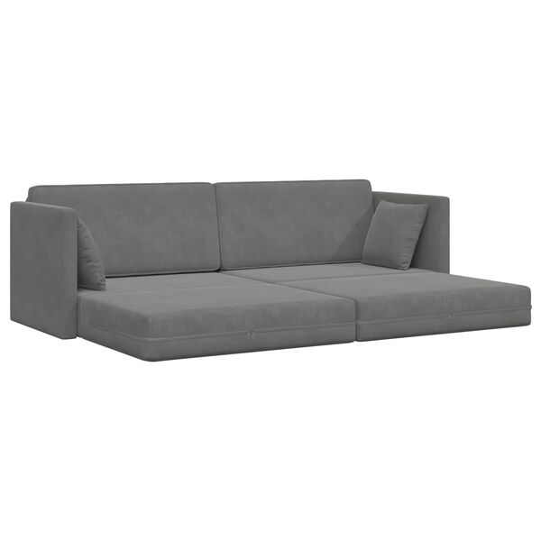 vidaXL Boden-Sofa-Bett 200cm Dunkelgrau Samt