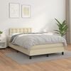 vidaXL Boxspringbett mit Matratze Creme 120x200 cm Kunstleder