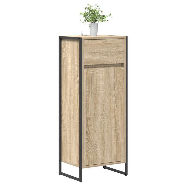 vidaXL Badezimmerschrank mit T&uuml;r Sonoma 40 x 30 x 100 cm Holzwerkstoff