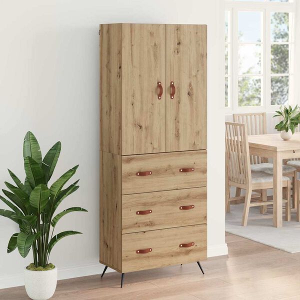 vidaXL Highboard Artisan-Eiche 69,5 x 34 x 180 cm Holzwerkstoff