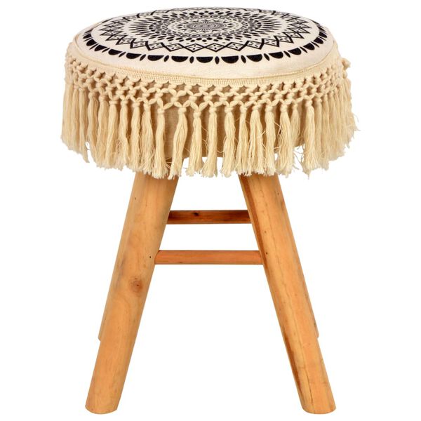 vidaXL Hocker Wei&szlig; und Schwarz Stoff