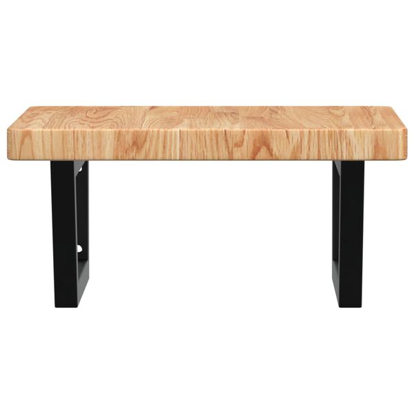 vidaXL Waschtischplatte mit Halterung Stahl und Massivholz Eiche