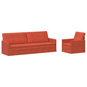vidaXL Sofa-Set 2 pcs Rot-Orange Cordstoff