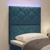 vidaXL LED Kopfteil Dunkelblau 80 cm Kunstleder