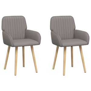 vidaXL Esszimmerst&uuml;hle 2 pcs Stoff Taupe 56,5 x 50 x 87,5 cm