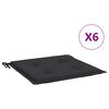 vidaXL Gartenstuhl-Kissen 6 Stk. Schwarz 50x50x3 cm Oxford-Gewebe