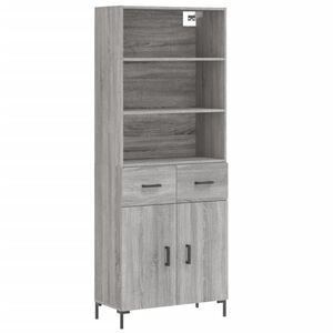 vidaXL Highboard Grau Sonoma 69,5x34x180 cm Holzwerkstoff
