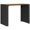 vidaXL Garten-Bartisch mit Holzplatte Schwarz 145x80x110 cm Polyrattan