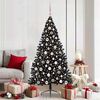 vidaXL K&uuml;nstlicher vorbeleuchteter Weihnachtsbaum Schwarz 180 cm PVC