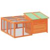 vidaXL Kaninchenstall Braun 144x123x67,5 cm Massivholz Kiefer