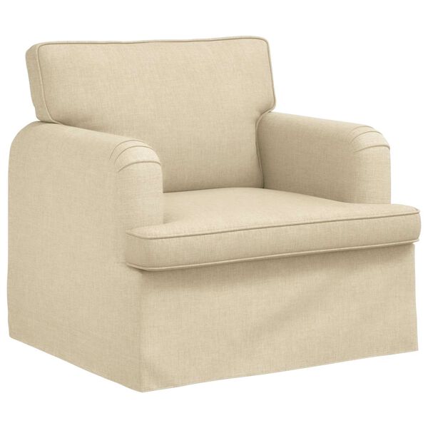vidaXL Sofa 180cm 2 pcs Creme Metall