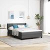 vidaXL Boxspringbett mit Matratze Dunkelgrau 200 x 160 cm Stoff