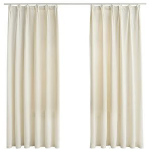 vidaXL Verdunkelungsvorh&auml;nge mit Haken 2 Stk. Samt Creme 140x175cm