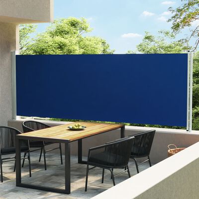 vidaXL Seitenmarkise Ausziehbar 600x160 cm Blau