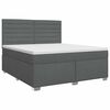 vidaXL Boxspringbett mit Matratze Dunkelgrau 140 x 200 cm Stoff