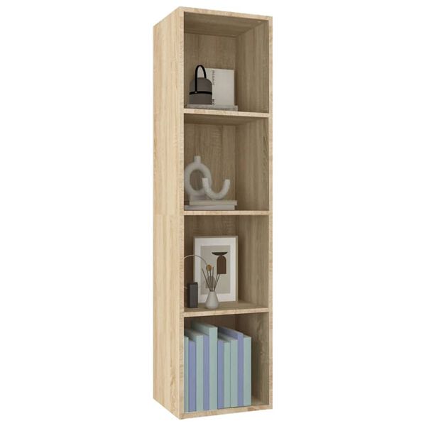vidaXL Bücherregal/TV-Schrank Sonoma-Eiche 36x30x143 cm Holzwerkstoff