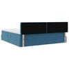 vidaXL Bett mit Stauraum und LED mit LED Dunkelblau 200 x 200 cm Samt