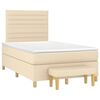 vidaXL Boxspringbett mit Matratze Creme 120x200 cm Stoff