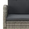 vidaXL 7-tlg. Garten-Essgruppe mit Kissen Grau Poly Rattan