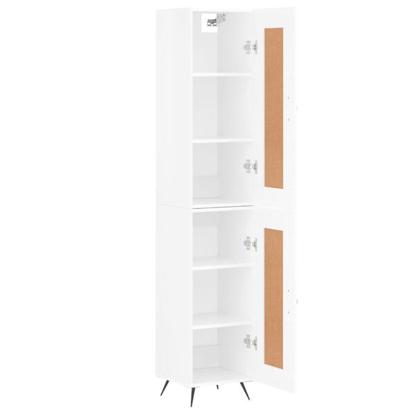vidaXL Highboard Hochglanz-Wei&szlig; 34,5x34x180 cm Holzwerkstoff