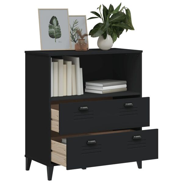 vidaXL Bücherschrank VIKEN Schwarz 80x40x90 cm Holzwerkstoff