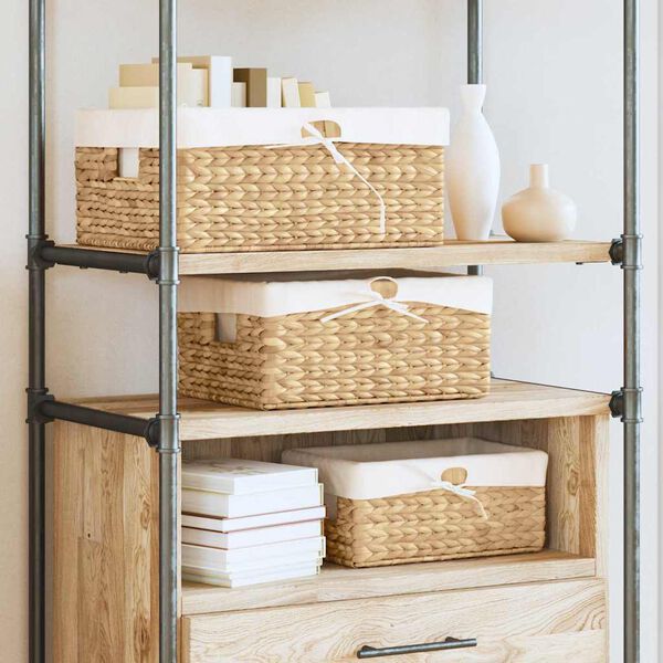 vidaXL Aufbewahrungsk&ouml;rbe 3 pcs Natur 40 x 30 x 18 cm Wasserhyazinthe