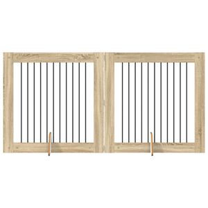 vidaXL Hundetor mit St&auml;ndern 2 pcs Sonoma-Eiche 100 x 100 cm