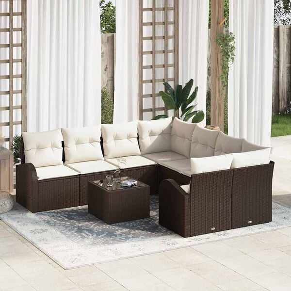 vidaXL Gartensofa-set Braun 55 x 55 x 37 cm Poly-Rattan