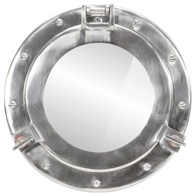vidaXL Bullaugen-Spiegel Wandmontage Ø30 cm Aluminium und Glas