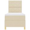 vidaXL LED Boxspringbett mit Matratze Creme 80 x 200 cm Stoff