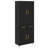 vidaXL Highboard Schwarz Eichen-Optik 69,5 x 34 x 180 cm Holzwerkstoff