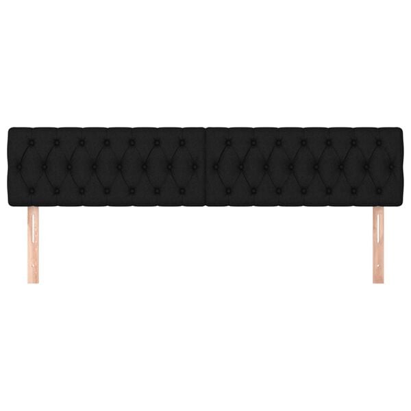 vidaXL Kopfteile Schwarz 180x7x78/88 cm Stoff